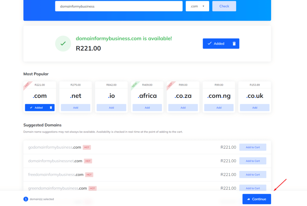continuedomain - Website Hosting In South Africa | Hosting Provider | Hostking continuedomain