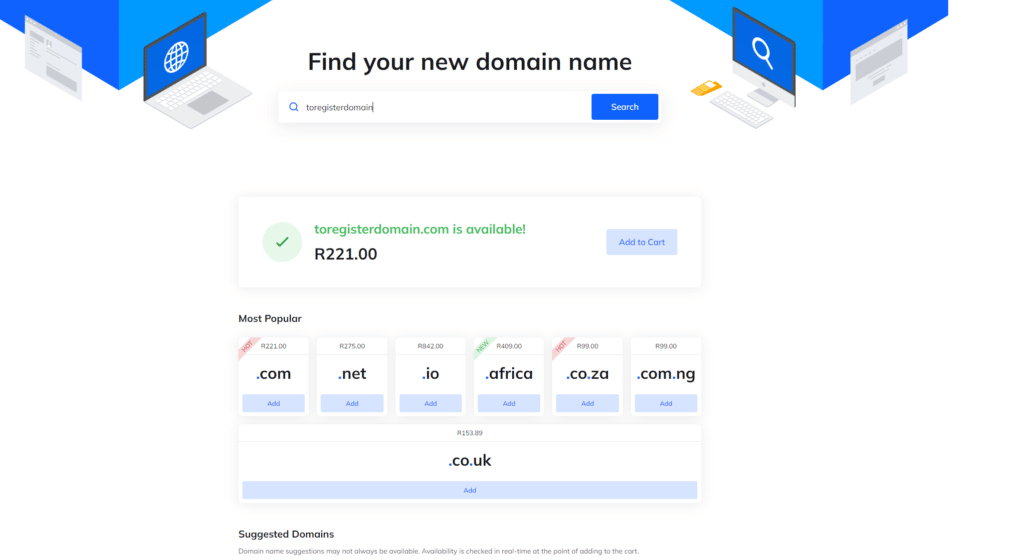 registedomainaddtocart - Website Hosting In South Africa | Hosting Provider | Hostking registedomainaddtocart