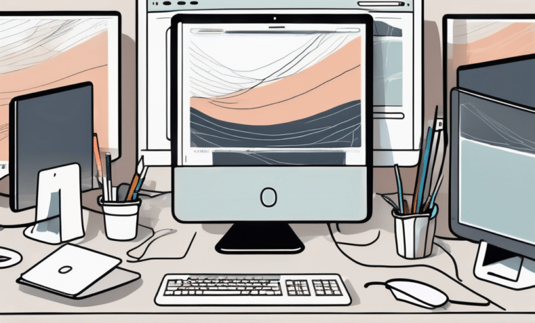 A home office setup with a computer