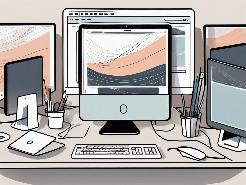 A home office setup with a computer