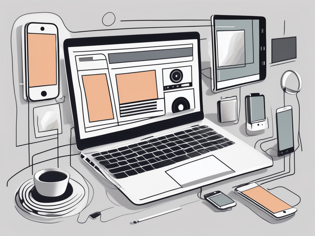Various digital devices like a laptop