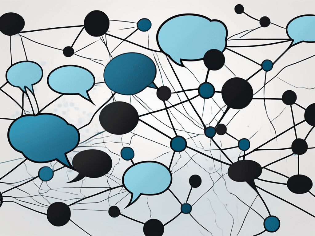 Several symbolic speech bubbles interconnected
