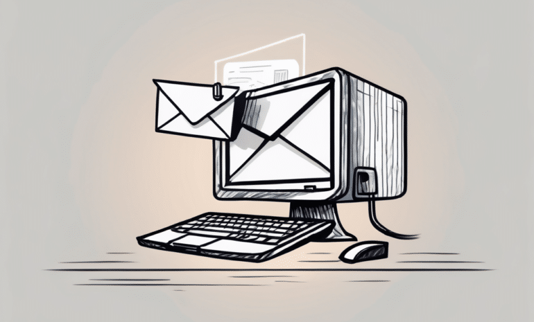 A computer and a mailbox