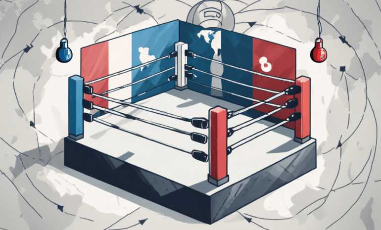 Two boxing rings