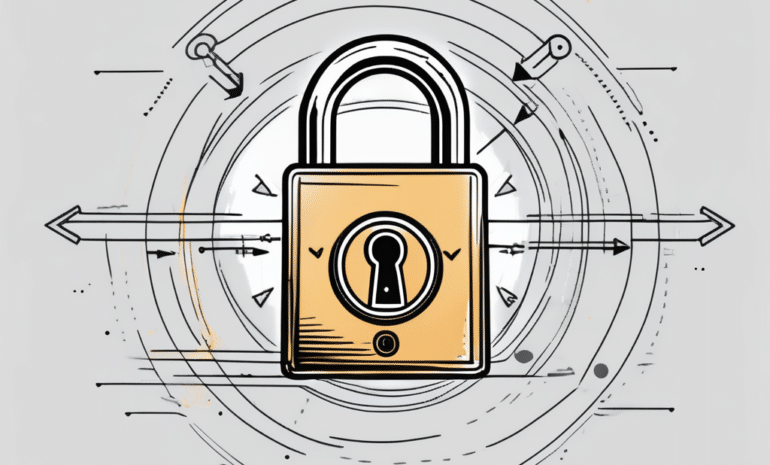 A padlock symbolizing security positioned on a webpage
