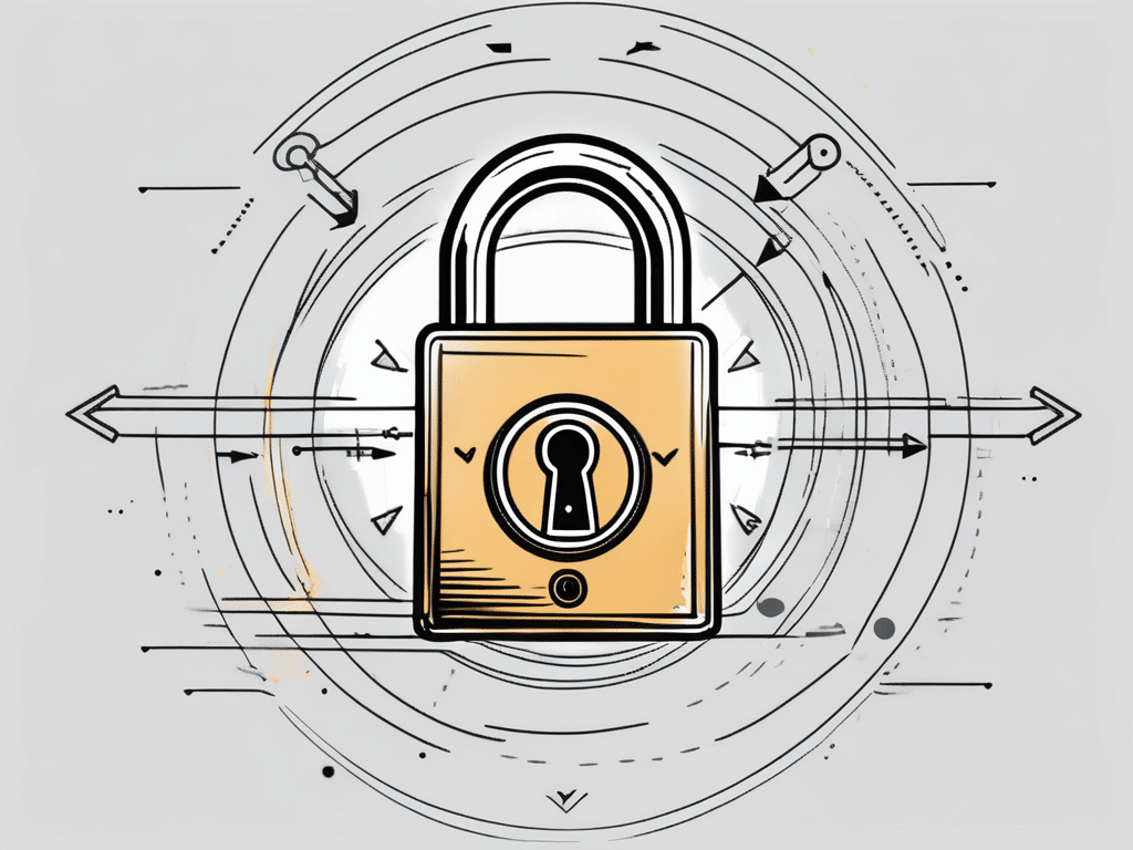 A padlock symbolizing security positioned on a webpage