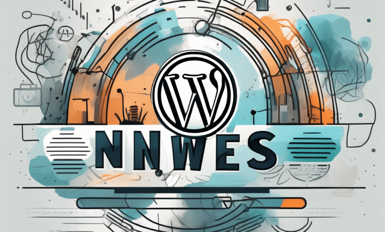 A wordpress logo being transformed into a stylized