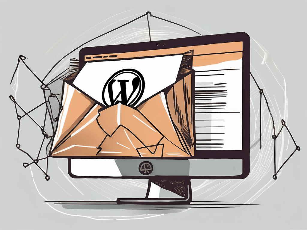 A wordpress website being shielded by a symbolic barrier