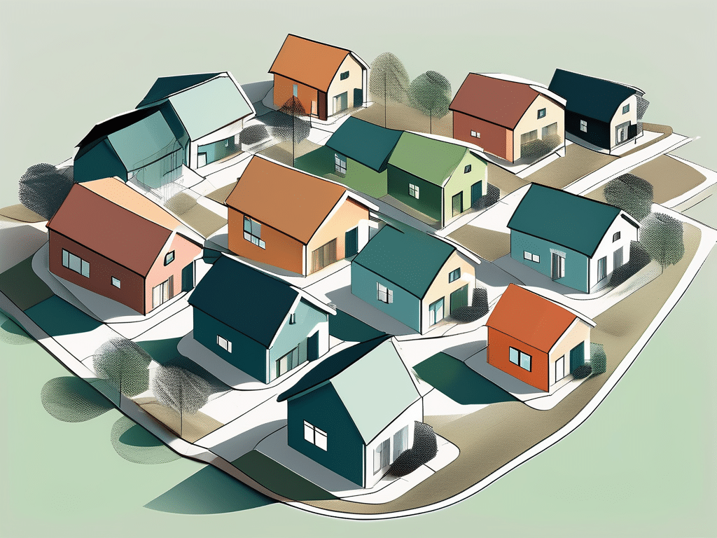 Multiple websites represented as different colored homes placed on a single large server represented as a big land plot