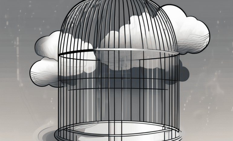 A cloud shaped like a server