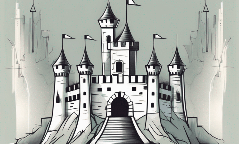 A website represented as a fortified castle