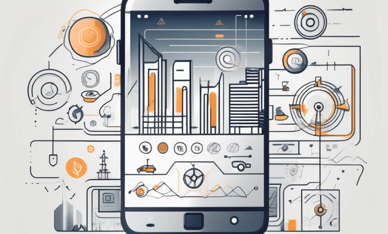 A futuristic smartphone displaying a user-friendly website design