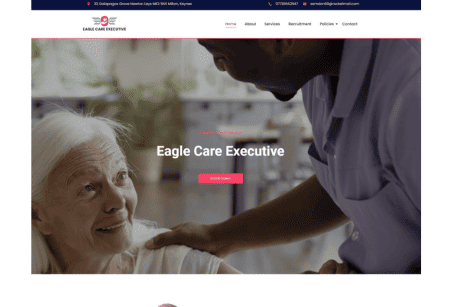 Eagle Care website with Hostking web hosting