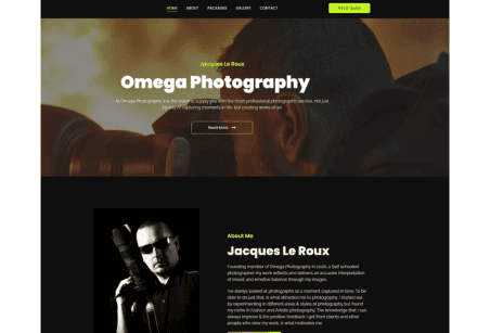 Omega Photography website hosted by Hostking